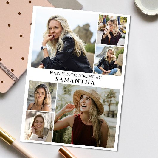 Carte Collage simple 6 | Photo N'Importe Quel Âge Annive