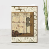 Carte Collage Steampunk vintage Anniversaire (Devant)