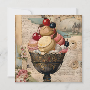 Carte Collage vintage de friandises délicieuses