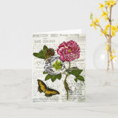 Carte Collage vintage Toutes les occasions (Fleur jaune)