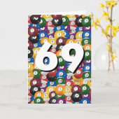 Carte Collection de boules de billard pour 69e anniversa (Fleur jaune)