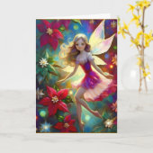 Carte Collection de fées de Noël - Cheveux blond cendré (Fleur jaune)