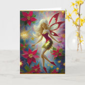 Carte Collection de fées de Noël - Cheveux blonds en pla (Fleur jaune)