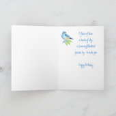 Carte Collection d'oiseau d'aquarelle d'oiseau bleu (Intérieur)