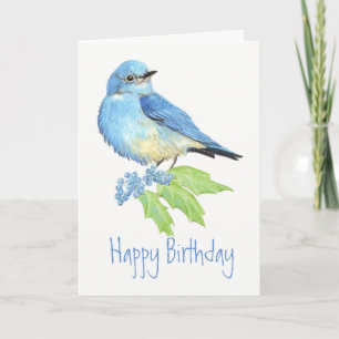 Carte Collection d'oiseau d'aquarelle d'oiseau bleu