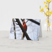 Carte Collection d'oiseaux : Cardinal du Nord (notes en  (Fleur jaune)