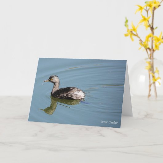 Carte Collection d'oiseaux : Petit Grebe (notes en blanc (Fleur jaune)