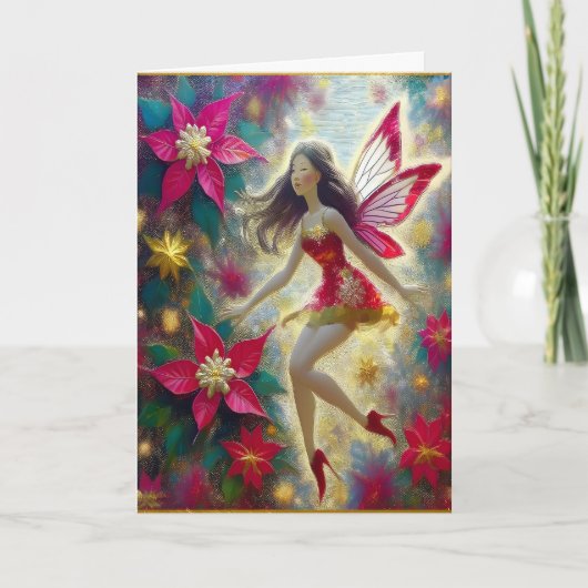 Carte Collection Fée de Noël - Cheveux Brown foncés (Devant)