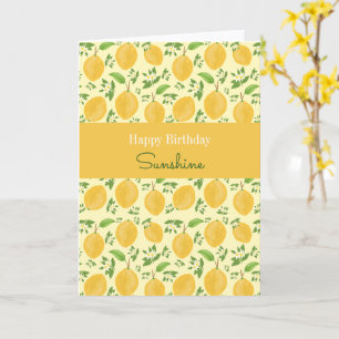 Carte Collection Lemon Bloom jaune à motifs Anniversaire