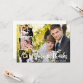 Carte Collection moderne 4 Mariage photo Merci (Devant/Arrière en situation)