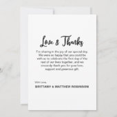 Carte Collection moderne 4 Mariage photo Merci (Dos)