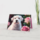 Carte Collection Roses et Petit Chien (Devant)