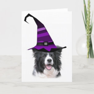 Carte Colley étourdi Card~Halloween~Witch de Dogz~Border