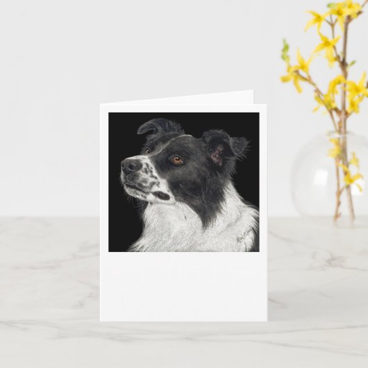 Carte Collie Bordure - "Ben" (Fleur jaune)