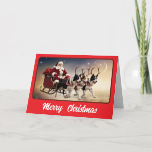 Carte Collie de frontière drôle de Noël