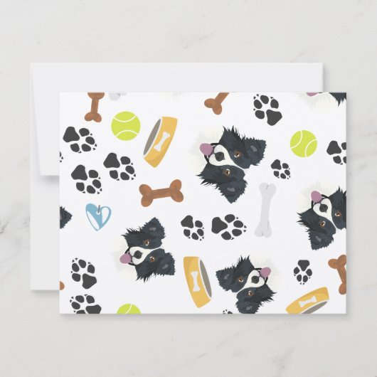 Carte Collie frontalier de chien souriant (Devant)