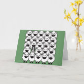 Carte Collie frontalière lisse dans le mouton (Fleur jaune)