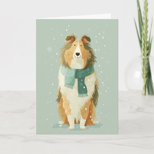 Carte Collie Holiday Greeting (Devant)