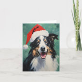 Carte Collie peinture de Noël (Devant)