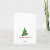 Carte Collie Rough Dog Joyeux Noël Arbre avec des étoile (Dos)