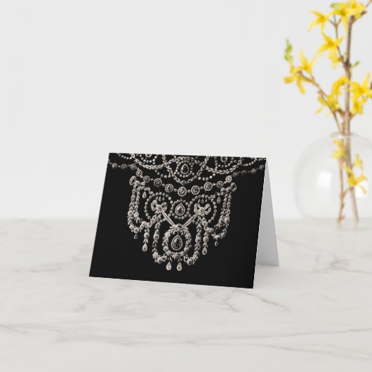 Carte Collier de bijoux Cartierr ~ Greeting / Note Card (Fleur jaune)