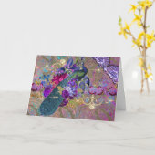 Carte Collier de dentelle fleurie Peacock collage de gla (Fleur jaune)