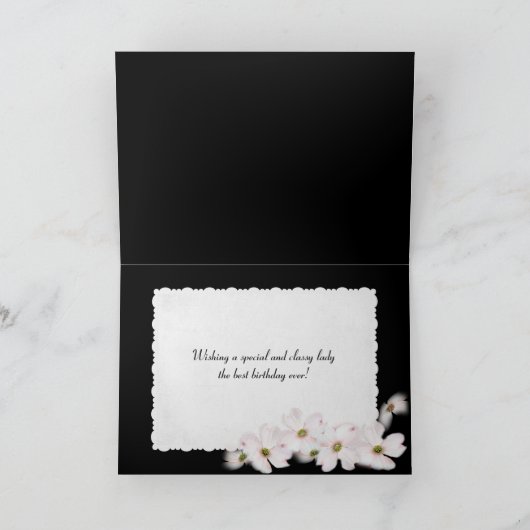 Carte collier de perle d'anniversaire sur noir (Intérieur)