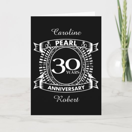 Carte Collier de perle pour 30e anniversaire de mariage (Devant)