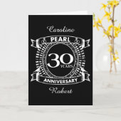 Carte Collier de perle pour 30e anniversaire de mariage (Fleur jaune)