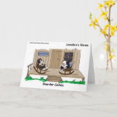 Carte Collies frontalières à la retraite Drôle Offbeat D (Fleur jaune)