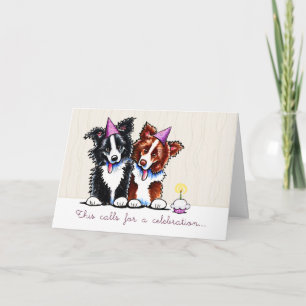 Carte Collies frontalières Célébrent Cupcake message per