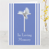 Carte colombe blanche sur croix | Personnaliser la condo (Fleur jaune)