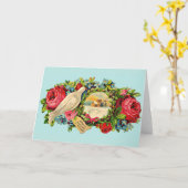 Carte colombe blanche victorienne et message d'amour (Fleur jaune)