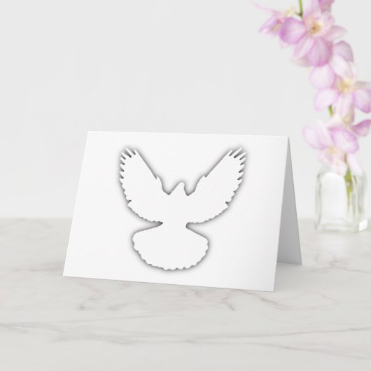 Carte Colombe de la paix blanche avec ombre simplement é (Orchidée)