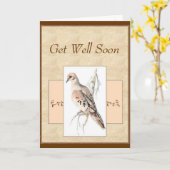 Carte Colombe éplorée Bon rétablissement, intérieur vier (Fleur jaune)