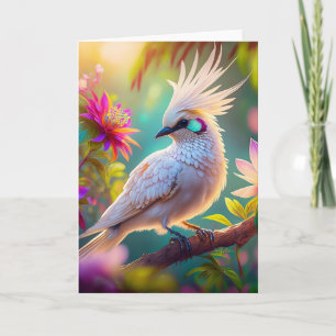 Carte Colombe fantaisiste à plumage juvénile crêté