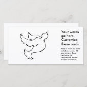 Carte Colombe volante oiseau espéré dessin simple art am (Devant / Derrière)