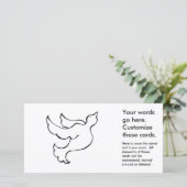 Carte Colombe volante oiseau espéré dessin simple art am (Debout devant)