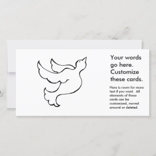 Carte Colombe volante oiseau plein d'espoir amusement de