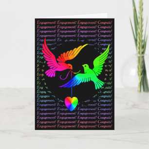 Carte Colombes d'arc-en-ciel de félicitations de