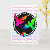 Carte Colombes gaies d'amour d'arc-en-ciel de (Fleur jaune)