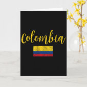 Carte Colombie Drapeau Colombien Vintage  (Fleur jaune)