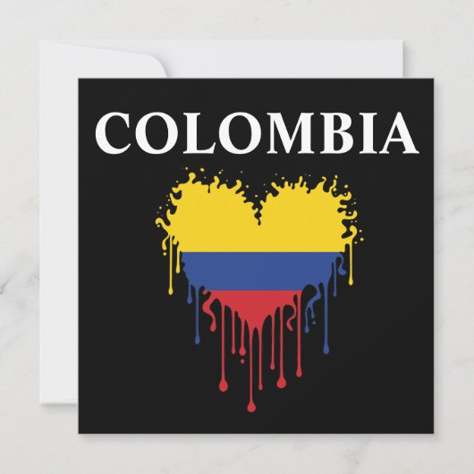 Carte Colombie stupéfiant Déchirer le drapeau du coeur (Devant)
