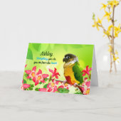 Carte Colonne douce Conure Animaux de compagnie Gratitud (Fleur jaune)