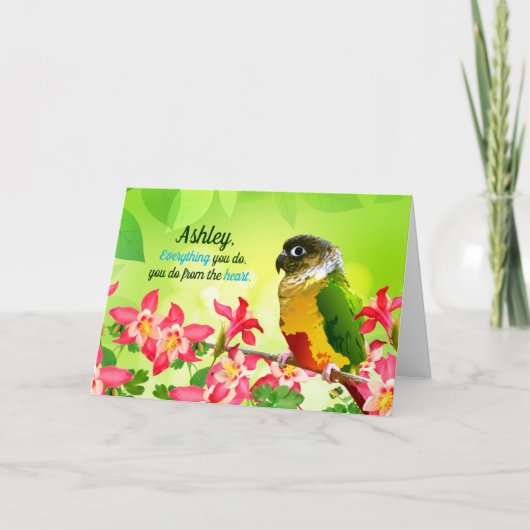 Carte Colonne douce Conure Animaux de compagnie Gratitud (Devant)