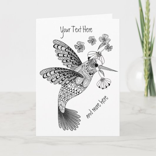 Carte Color Me Hummingbird Floral do-it-yourself (Devant)