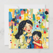 Carte Coloré Abstrait Merci maman | Fête des mères (Devant)