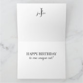 Carte Coloré acrylique Tigre blanc Monogramme Anniversai (Intérieur)