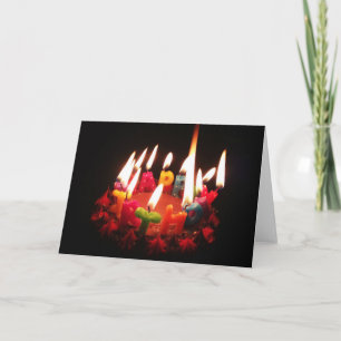 Carte Coloré, bougies de "joyeux anniversaire" de LitC,