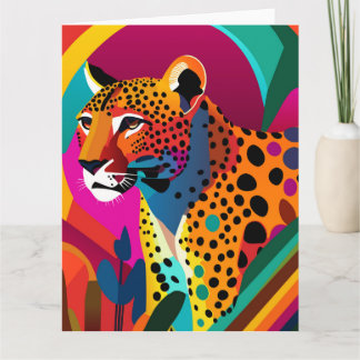 Carte Coloré contemporain Jungle Cheetah Portrait
